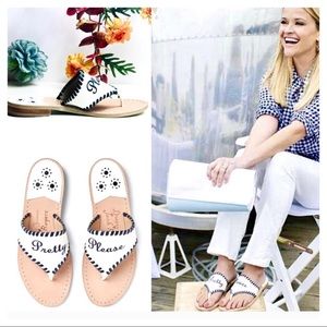 Jack Rogers White and Black Sandals